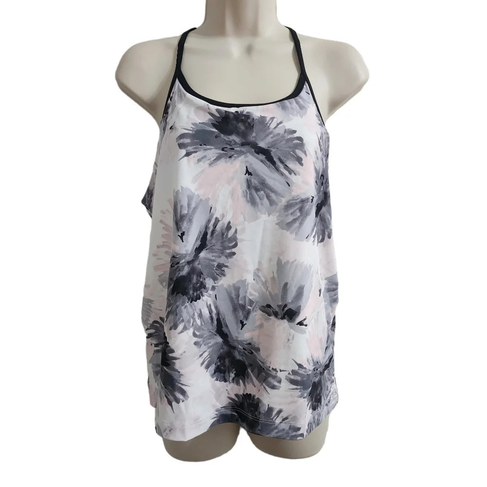FABLETICS Norwalk Built-in Bra Tank Black Pink Size S